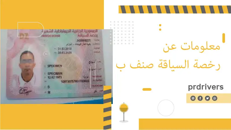 معلومات عن رخصة السياقة صنف ب